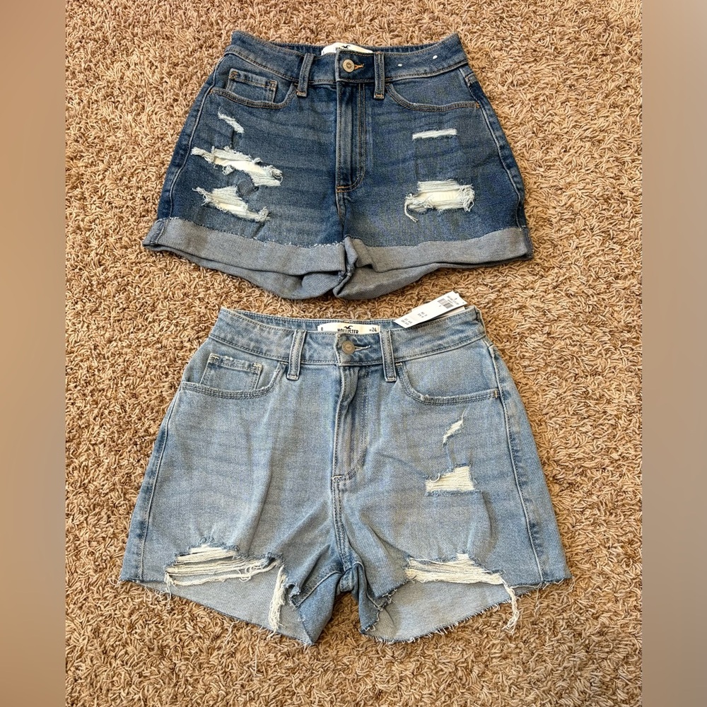 Hollister High Rise Mom Shorts Womens size 0/24 NEW!!!